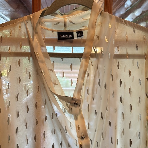 NWT Allen B Sheer Blouse - Picture 2 of 5